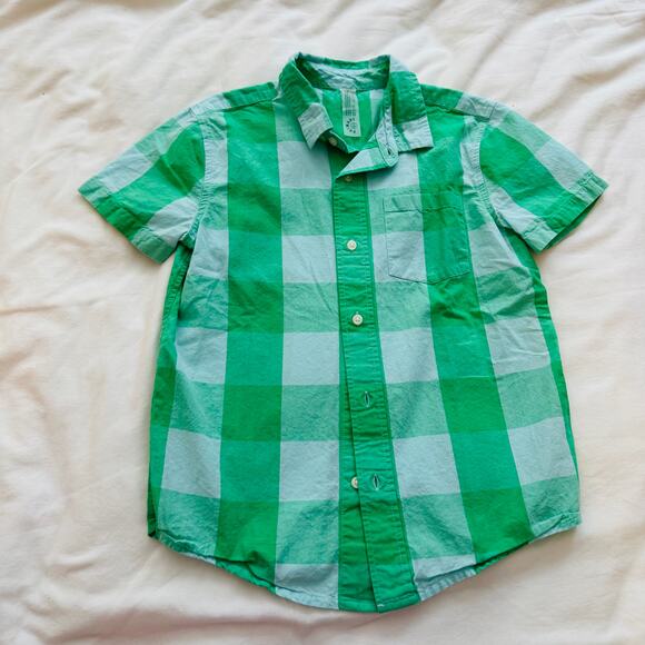 GAP Primary Cat & Jack Button Down Shirt Bundle Checkered Boys Size 8-9 - Picture 6 of 9